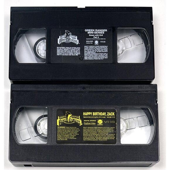 Lot 4 Mighty Morphin Power Rangers VHS Tapes Tested WORK *No Sleeves* - Picture 2 of 3